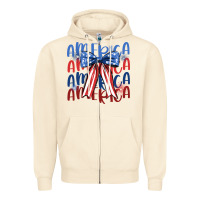 Sandshell america ribbon Zipper Hoodie - JahusDesignShop