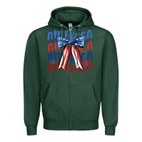 America Ribbon Zipper Hoodie | Teevron