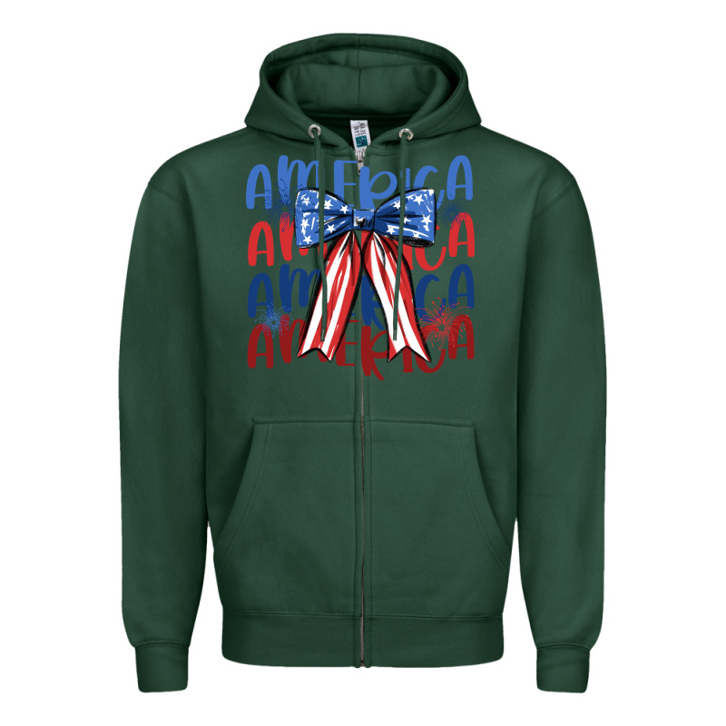 America Ribbon Zipper Hoodie by JahusDesignShop | Teevron