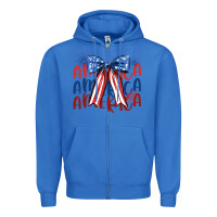True Royal america ribbon Zipper Hoodie - JahusDesignShop