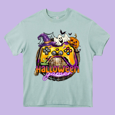 Halloween Gamer Heavy Core Tee Designed By Cowgirlartshop