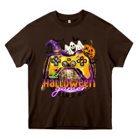Chocolate Brown halloween gamer Heavy Core Tee - CowGirlArtShop