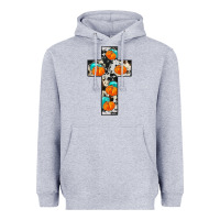 Heather Grey pumpkin cross Heavyweight Hoodie - JahusDesignShop