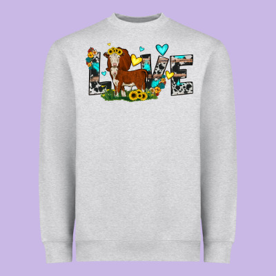 Love Western Cow Heavyweight Sweatshirt Designed By Jahusdesignshop