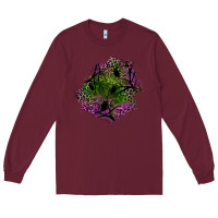 Burgundy halloween patch Long Sleeve Tee - BundleAndBundleShop