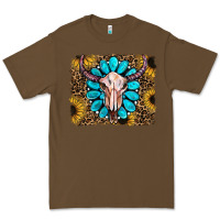 Cacao leopard sunflowers and gemstone skull Premium Tee - RanaPortraitStore
