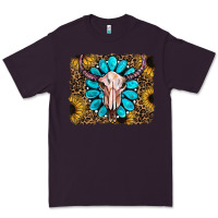 Plum leopard sunflowers and gemstone skull Premium Tee - RanaPortraitStore