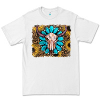 White leopard sunflowers and gemstone skull Premium Tee - RanaPortraitStore