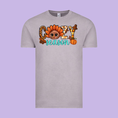Turkey Cozy Season Thanksgiving Bbs Vintage Tee Designed By Bundleandbundleshop