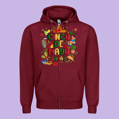 Cinco De Mayo Squad Zipper Hoodie Designed By Jahusdesignshop