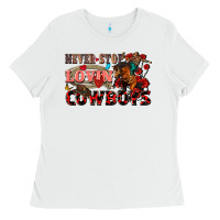 White Never stop lovin cowboys Ladies Tee - FaDigitalArtStudio