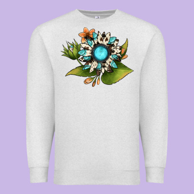 Gemstone Sunflower Premium Sweatshirt Designed By Jahusdesignshop