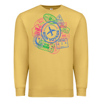 Antique Gold bon voyage travel stamp t shirt Premium Sweatshirt - linhVisuals