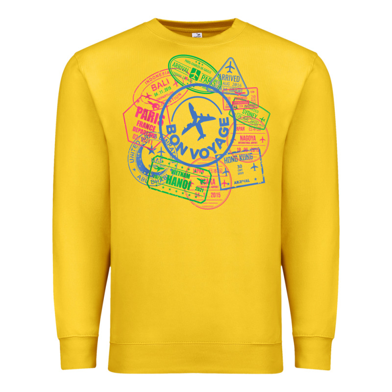 Bon Voyage Travel Stamp T Shirt Premium Sweatshirt by linhVisuals | Teevron