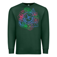 Sports Green bon voyage travel stamp t shirt Premium Sweatshirt - linhVisuals