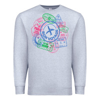 Heather Grey bon voyage travel stamp t shirt Premium Sweatshirt - linhVisuals