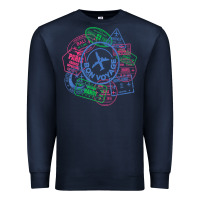 Navy bon voyage travel stamp t shirt Premium Sweatshirt - linhVisuals