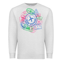 Oatmeal Heather bon voyage travel stamp t shirt Premium Sweatshirt - linhVisuals