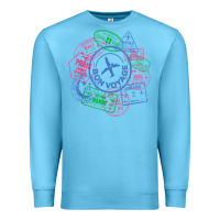 Ocean Blue bon voyage travel stamp t shirt Premium Sweatshirt - linhVisuals