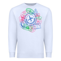 White bon voyage travel stamp t shirt Premium Sweatshirt - linhVisuals