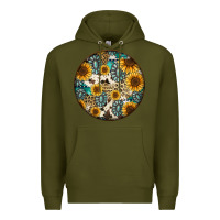 Army Green western pattern circle earrings Premium Hoodie - Jasminsmagicworld