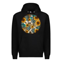 Black western pattern circle earrings Premium Hoodie - Jasminsmagicworld