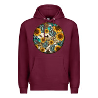 Burgundy western pattern circle earrings Premium Hoodie - Jasminsmagicworld