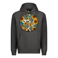 Charcoal Heather western pattern circle earrings Premium Hoodie - Jasminsmagicworld