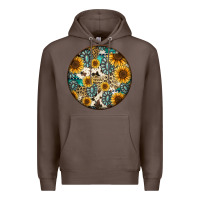Coffee western pattern circle earrings Premium Hoodie - Jasminsmagicworld