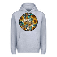 Heather Grey western pattern circle earrings Premium Hoodie - Jasminsmagicworld