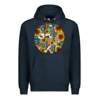 Navy western pattern circle earrings Premium Hoodie - Jasminsmagicworld