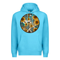 Ocean Blue western pattern circle earrings Premium Hoodie - Jasminsmagicworld