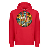 Red western pattern circle earrings Premium Hoodie - Jasminsmagicworld
