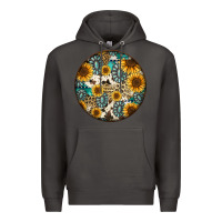 Smoke western pattern circle earrings Premium Hoodie - Jasminsmagicworld
