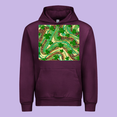 Shamrock Leopard Urban Hoodie Designed By Ranaportraitstore