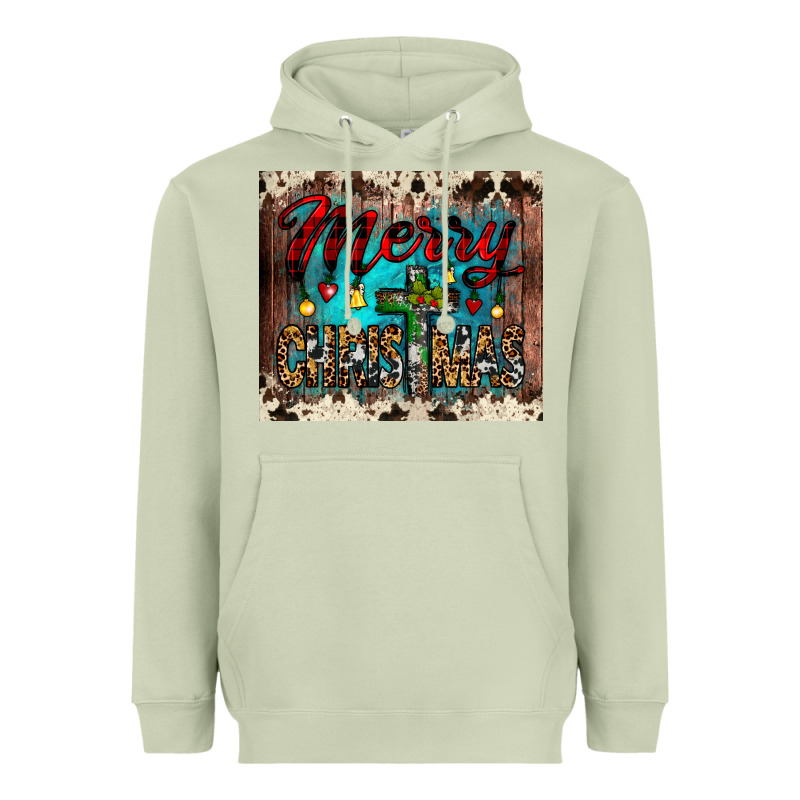 Merry Christmas Cross Tumbler Heavyweight Hoodie by JahusDesignShop | Teevron