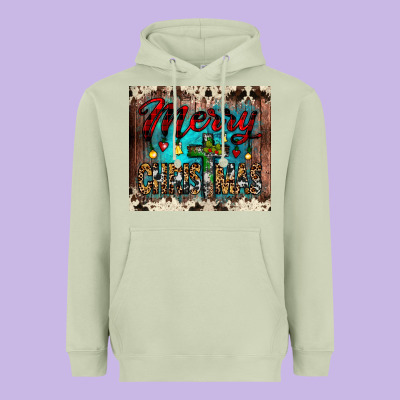 Merry Christmas Cross Tumbler Heavyweight Hoodie Designed By Jahusdesignshop