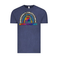 Vintage Denim Autism Awareness rainbow Vintage Tee - FaDigitalArtStudio