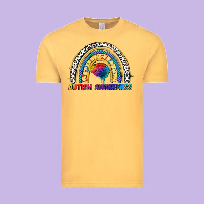 Autism Awareness Rainbow Vintage Tee Designed By Fadigitalartstudio