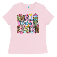 Bubblegum Pink Easter Day Small town Easter Ladies Tee - OliviaCreatesArt