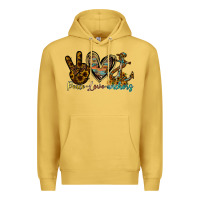 Antique Gold peace love anchors Premium Hoodie - RacoonDesign