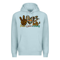 Blue Mist peace love anchors Premium Hoodie - RacoonDesign