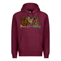 Burgundy peace love anchors Premium Hoodie - RacoonDesign