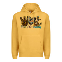 Mustard peace love anchors Premium Hoodie - RacoonDesign