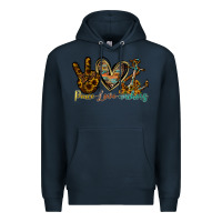 Navy peace love anchors Premium Hoodie - RacoonDesign