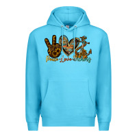 Ocean Blue peace love anchors Premium Hoodie - RacoonDesign