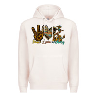 Pale Pink peace love anchors Premium Hoodie - RacoonDesign
