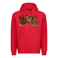 Red peace love anchors Premium Hoodie - RacoonDesign