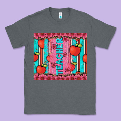 Teacher With  Flower Glitter And Serape Leopard Classic Tee Designed By Artiststas