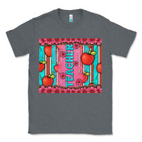 Charcoal Heather teacher with  flower glitter and serape leopard Classic Tee - Artiststas